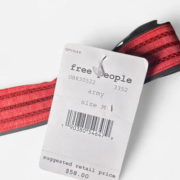 Free People Practice Makes Perfect Green/Pink Strappy Sports Bra Gorpcore Y2K M - Picture 4 of 4